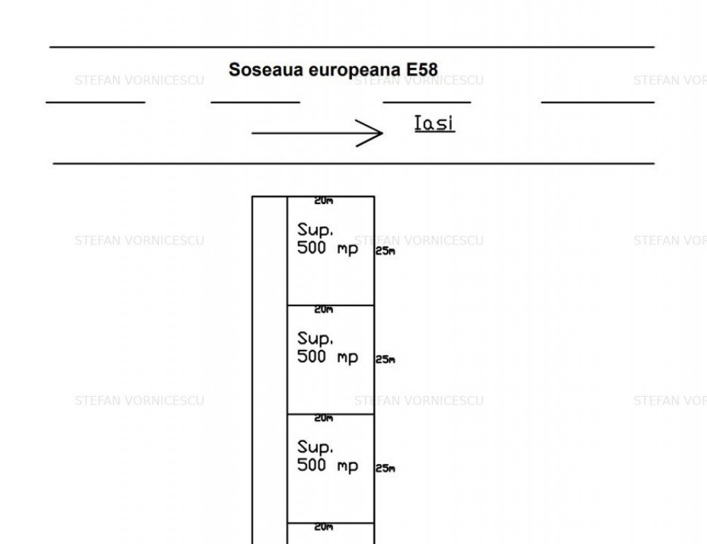 Teren intravilan,433mp, 21.6m deschidere,la 1.5km de gara lu