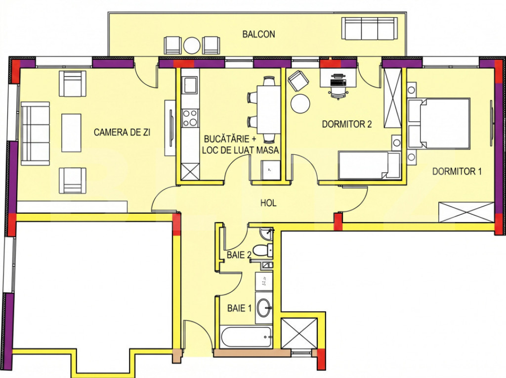 Apartament 3 camere, 2 Bai, Decomandat, 80 mp, Imobil Nou, Z