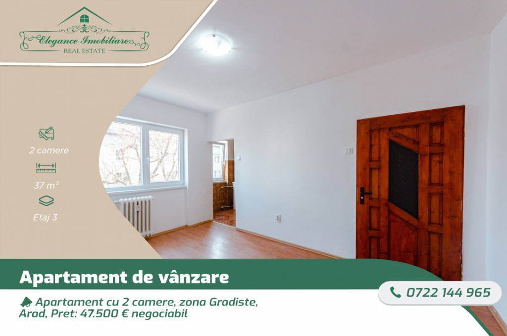 Apartament cu 2 camere, zona Fortuna, Arad