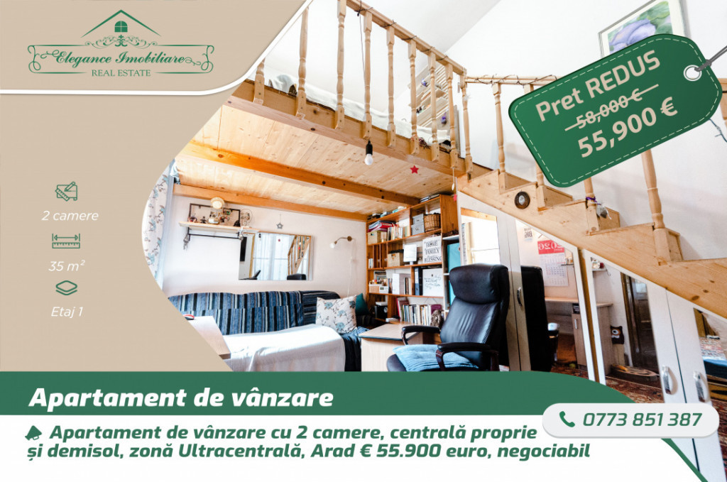 Apartament cu 2 camere, centrală proprie si demisol, zona U