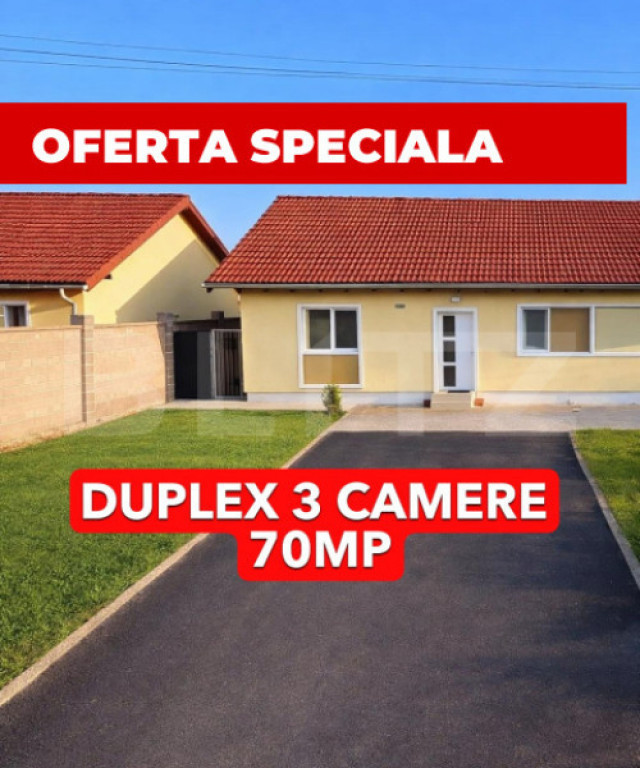 Duplex 3 camere 70mp utili, 250mp teren, complet mobilat uti
