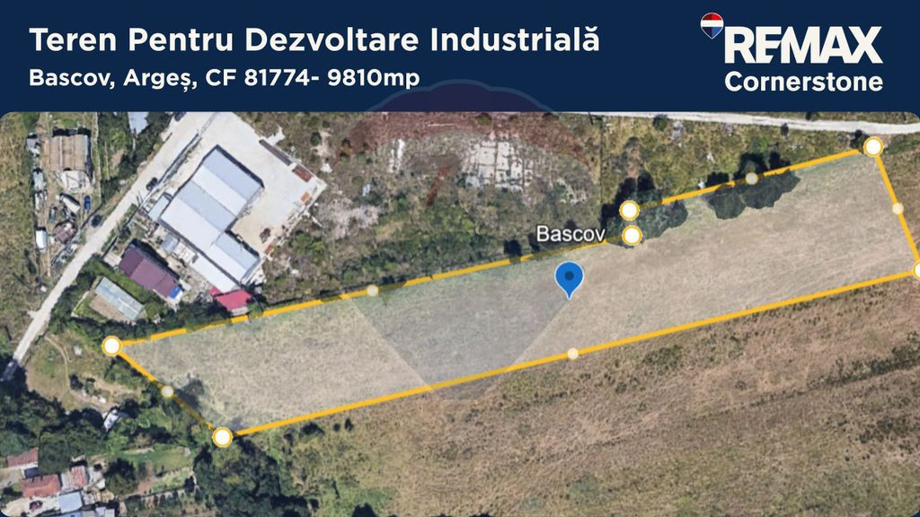 Teren industrial intravilan 9.810 mp – Bascov, acces A1...