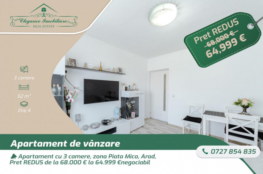 Apartament 3 camere COMPLEX ADORA PARK cu loc de parcare
