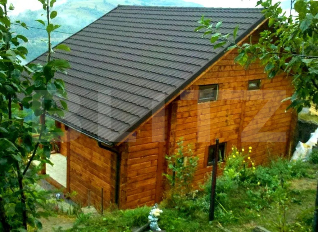 Cabană din lemn masiv, 100 mp utili, teren 3000 mp, Someșu