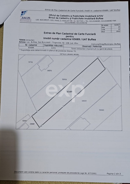 Teren Intravilan Constructii Buftea Central
