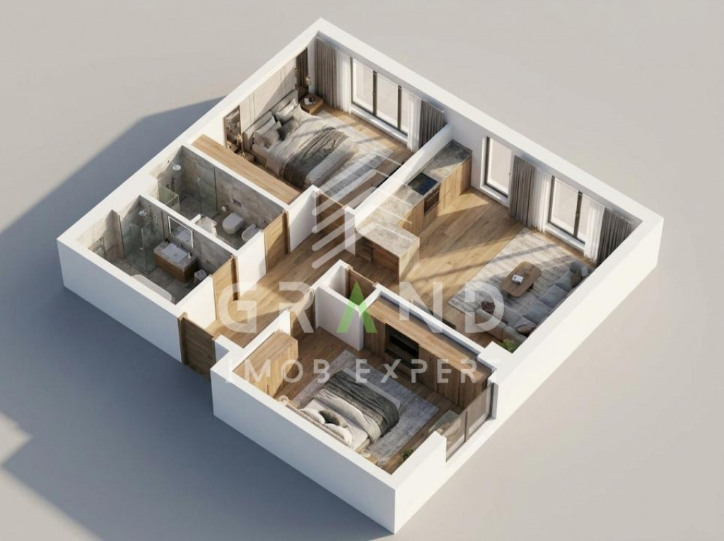 3 CAMERE | 2 BAI (64 MP+TERASĂ 15 MP) | PARCARE SUBTERANA |