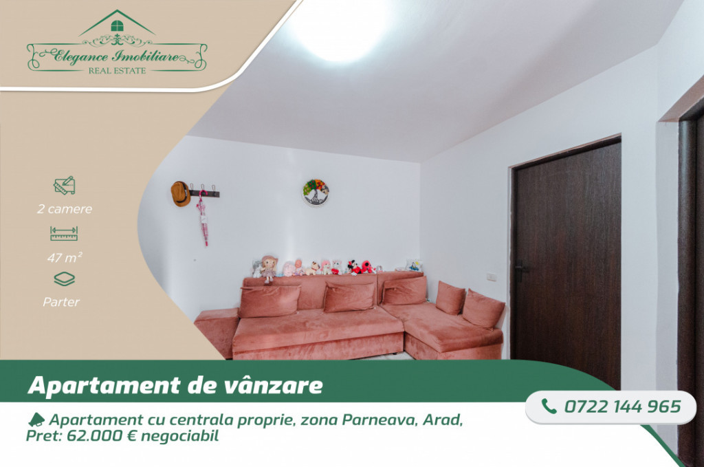 Apartament cu centrala proprie, zona Parneava, Arad