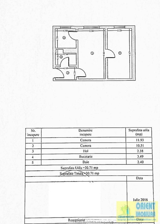 Tomis Nord, Brotacei, de vanzare 2 camere, 31mp, parter