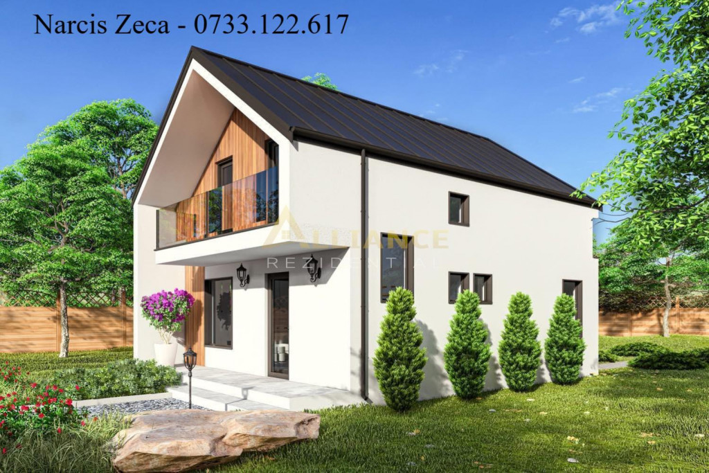 Casa individuala P 1E - 4 camere 2 bai - teren 300mp
