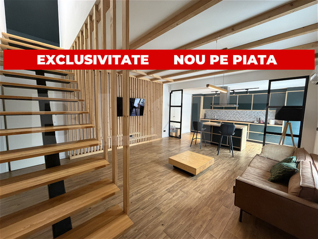 Apartament pe 2 niveluri, 150 mp, mansardă birou, parcare,