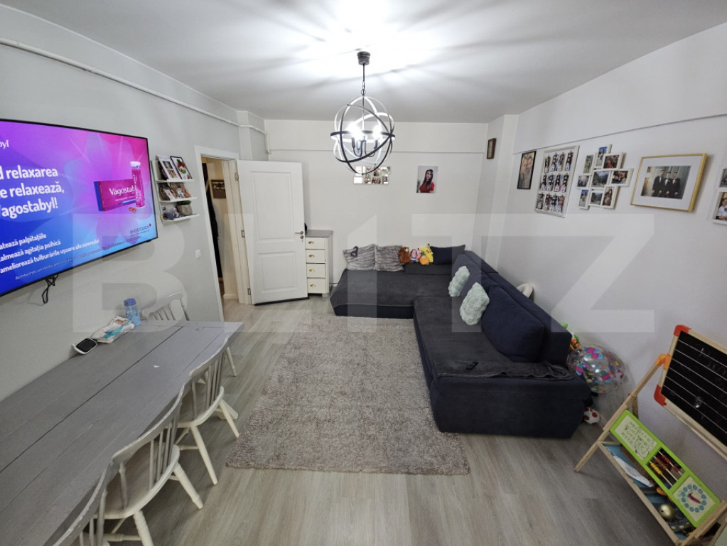 Apartament 3 camere, 62 mp, bloc nou, etaj 2, complet mobila