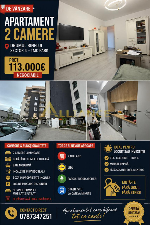 Apartament 2 camere || TMC PARK || Mobilat-Utilat || Mutare