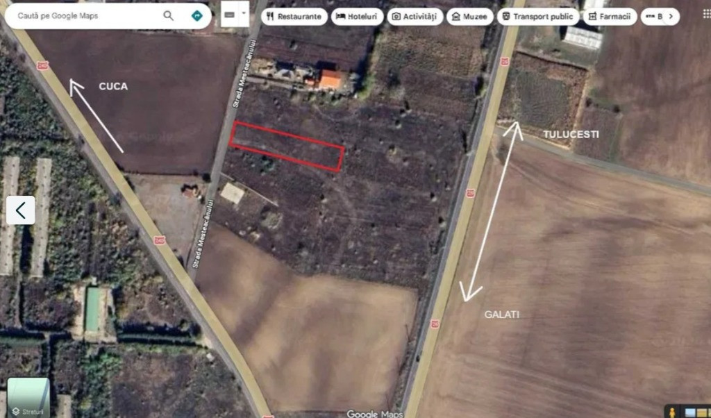 Teren intravilan 2000mp Tulucesti, intersectie DN 26 cu DN24D