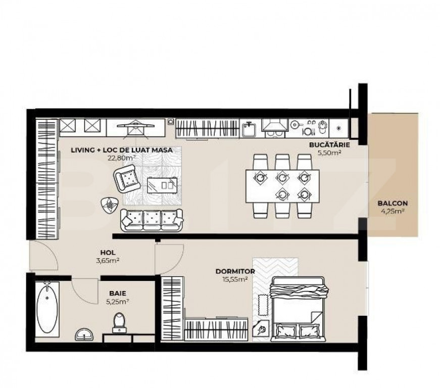 Apartament 2 camere, decomandat, 63 mp, Zona Piata 1 Mai !