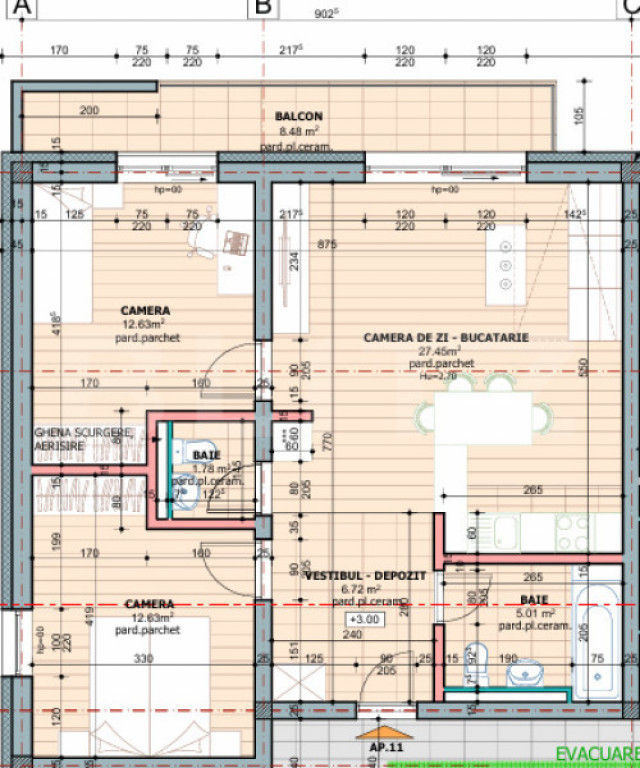 Apartament cu 3 camere, bloc nou, zona Tudor