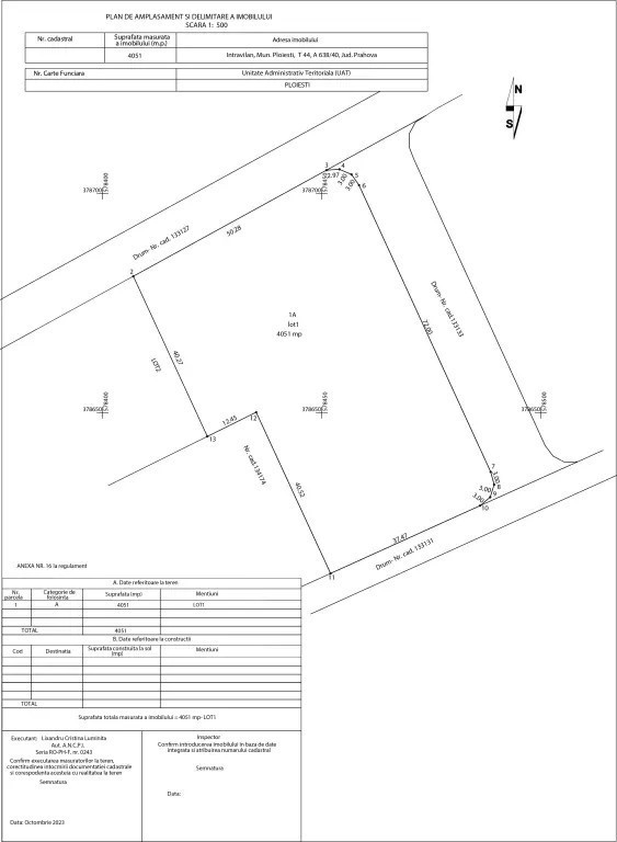 Teren intravilan 4051 mp Ploiești Vest