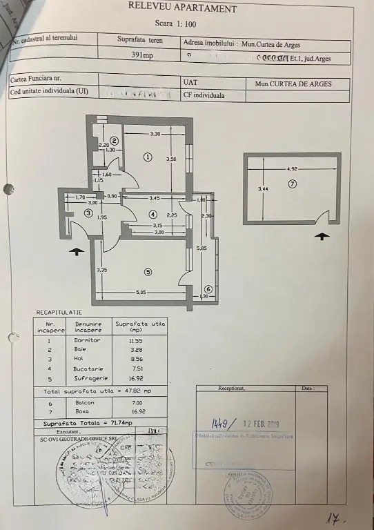 Apartament 2 cam, dec, et.1, ultracentral in Curtea de Argeș