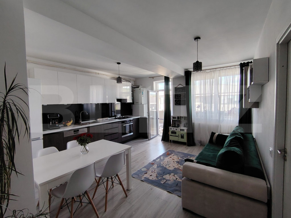Apartament mobilat si utilat, 47 mp, parcare, zona Terra