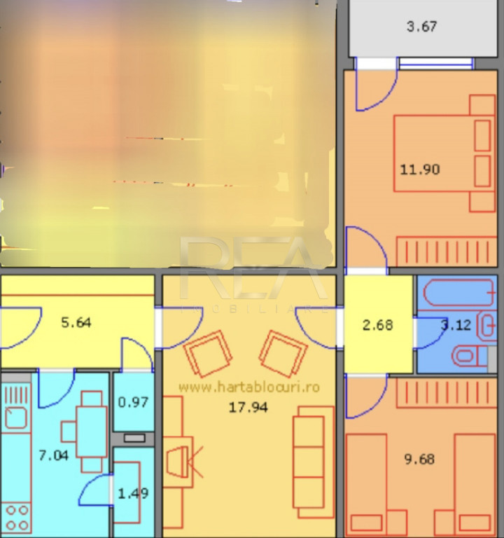 3 camere, 3/4, 65mp-Drumul Taberei-Raul Doamnei