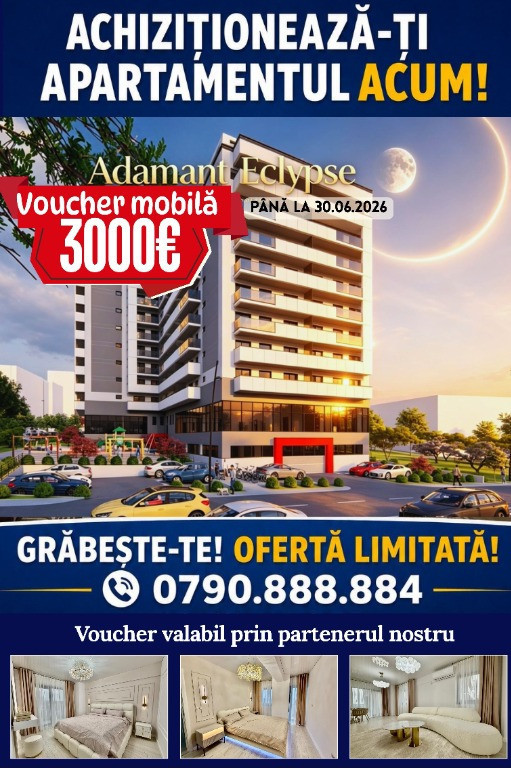 ADAMANT ECLYPSE | 2 camere 69.9mp ~ voucher 3000euro mobilă - CUG Iași