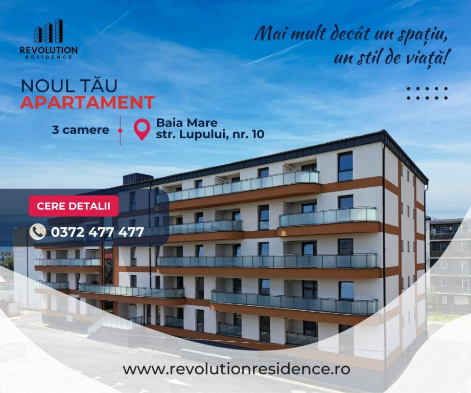 COMISION 0% - Apartamente 3 camere - str. Lupului nr 10,Baia Mare