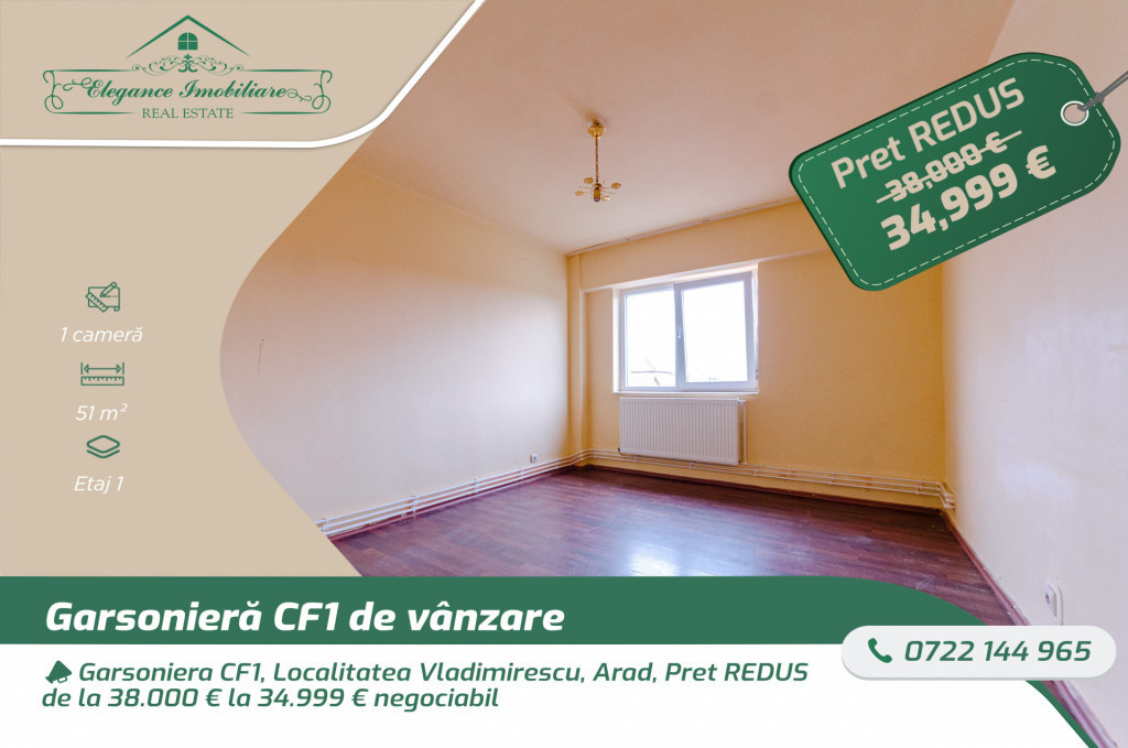 Garsoniera CF 1, Localitatea Vladimirescu, Arad
