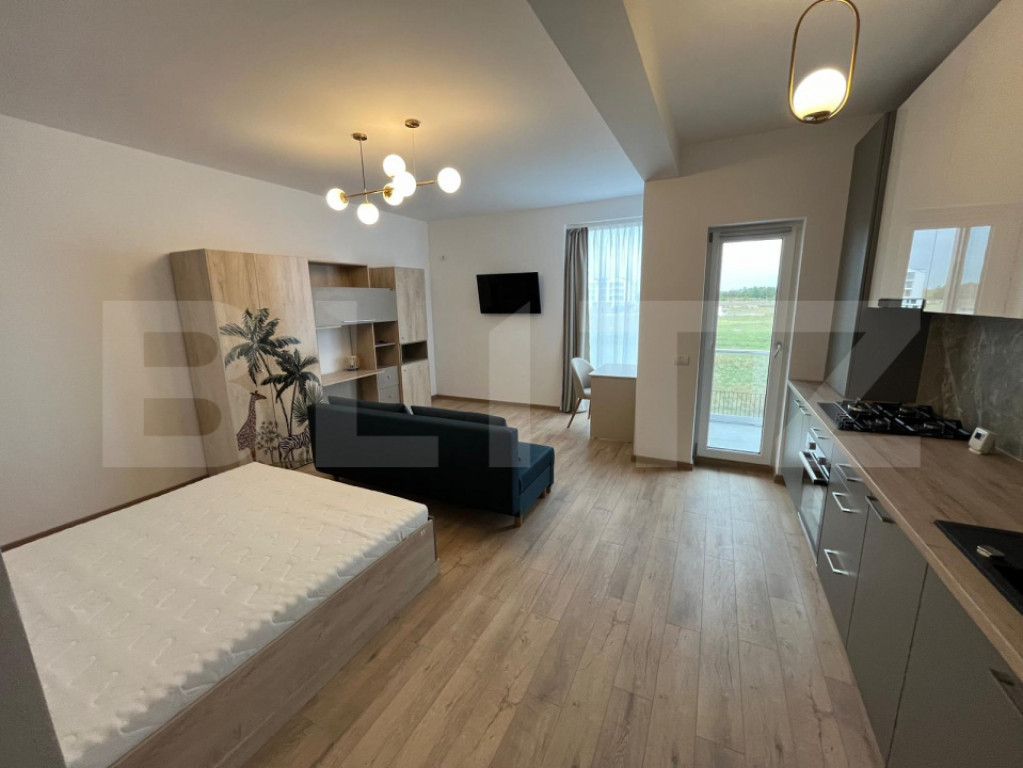 Apartament cu o camera, 36 mp, etajul 1, mobilat, utilat, Zo