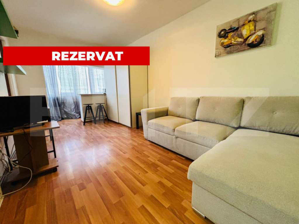 Garsonieră mobilată cu centrală proprie, zona Noua