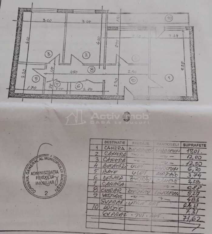 3 camere 2 balcoane bloc 1979 in Alexandru Obregia