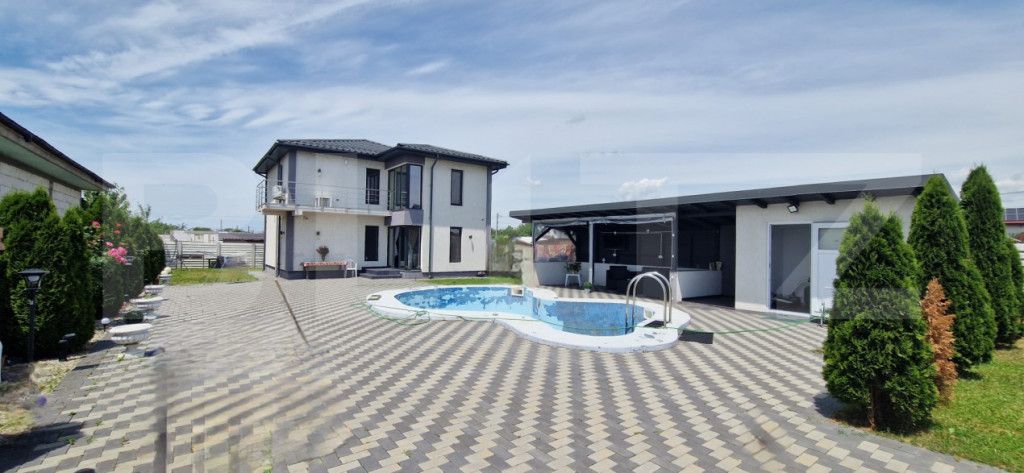 Vilă modernă cu piscină , curte amenajată, Albești –