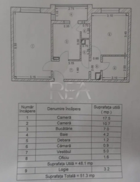 2 camere, decomandat, et 3/8, anvelopat-Crangasi