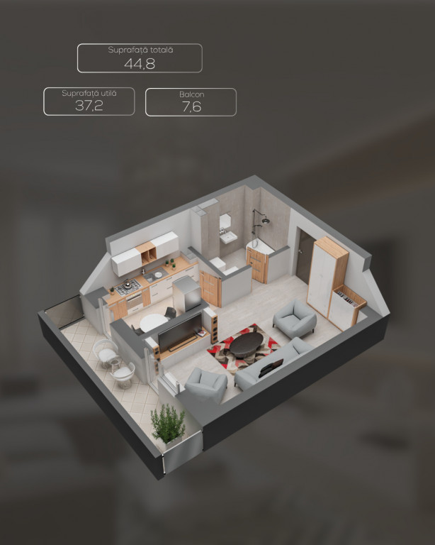 Apartament cu o cameră NOU | INTABULAT | Dacia | 0% comisio