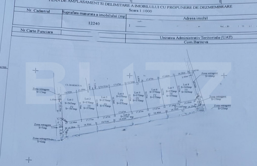 Teren de vânzare în Barnova – Strada Tudor Arghezi 5000