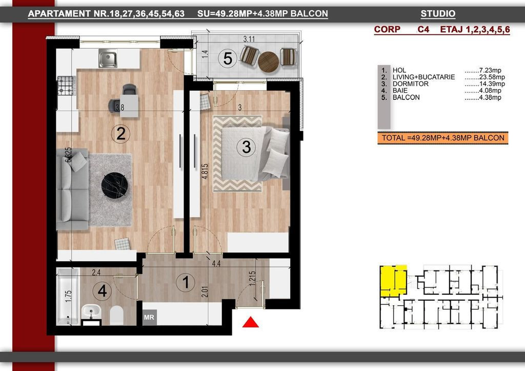 2cam studio mutare imed, 15min metrou Leonida/Berceni
