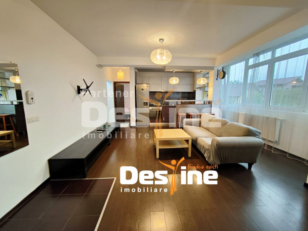 Apartament 3c mobilat și utilat, cu balcon + loc parcare