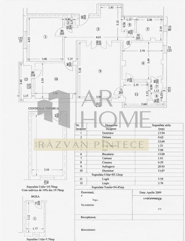 Apartament 3 camere, spatios, parcare, boxa, ultracentral, P