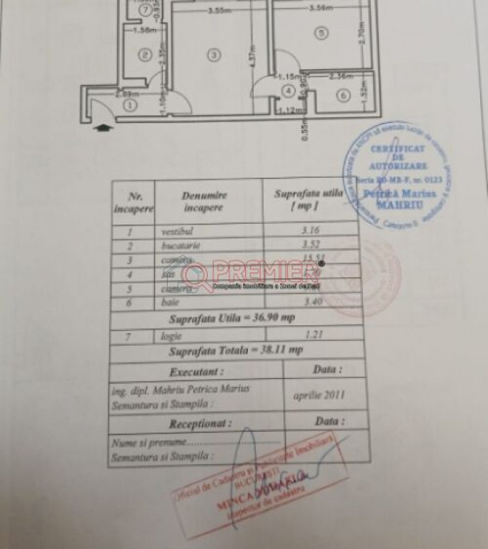 Apartament 2 camere, Etaj 1/4, zona Straja I 38 mp