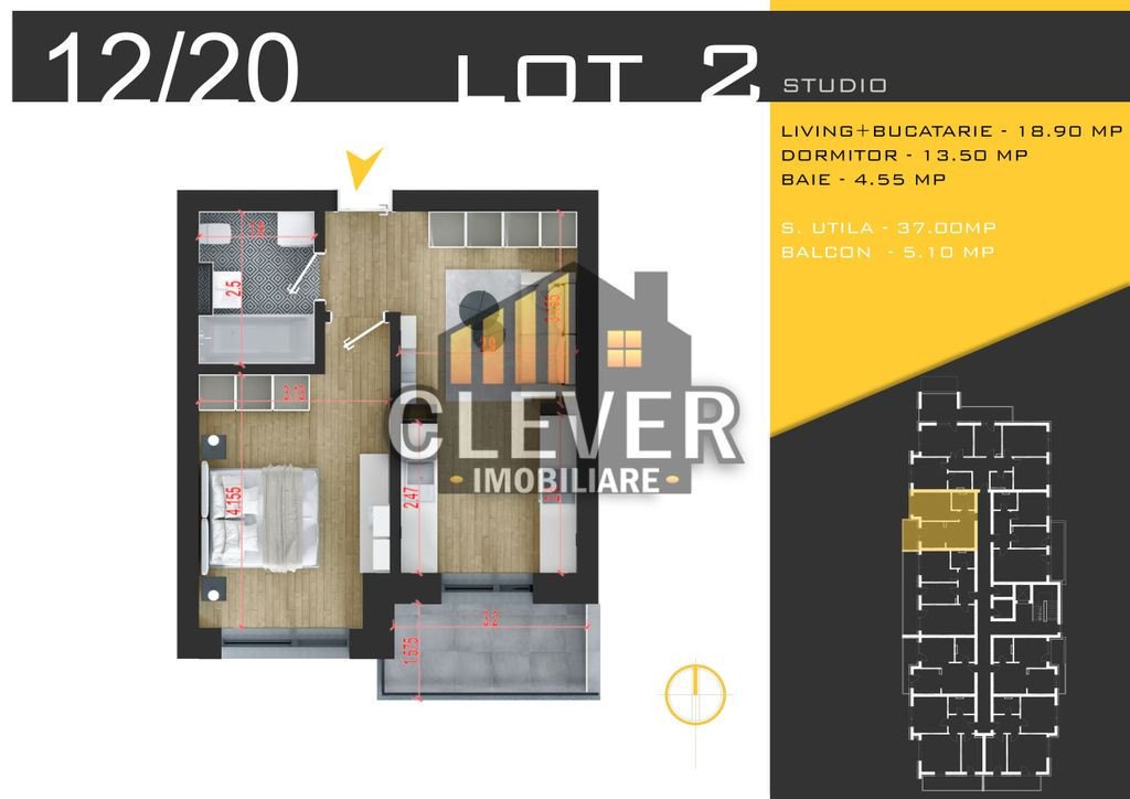 Ap 3 cam 2 Balcoane – Decomandat – Zona Pallady – C...
