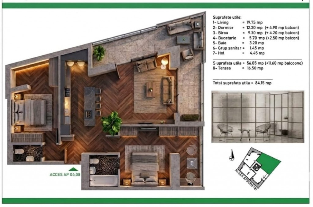 3 camere în proiect boutique, 84 mp utili, Sector 3, comision 0%