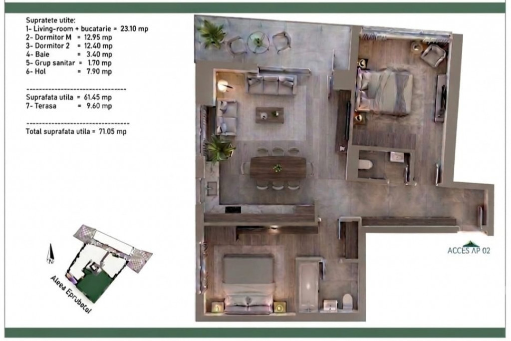 3 camere în proiect boutique, 71 mp utili, Sector 3, comision 0%