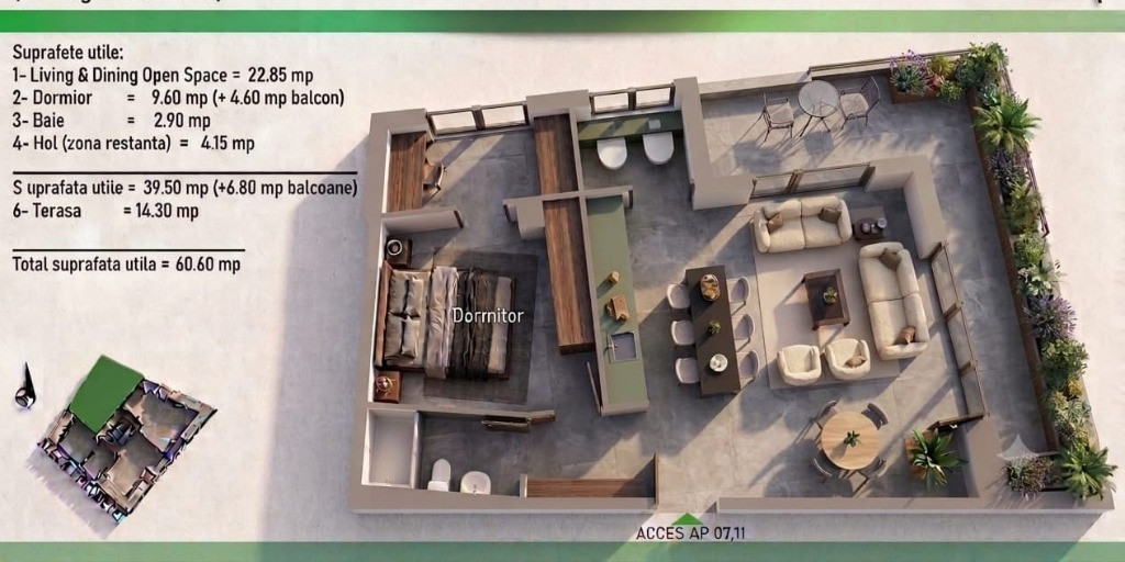 2 camere în proiect boutique, 60 mp utili, Sector 3, comision 0%