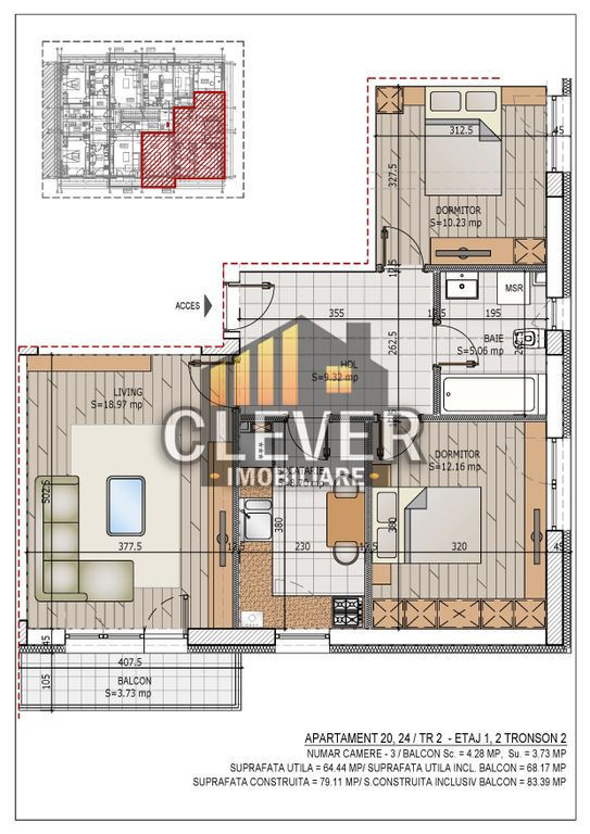 Apartament Modern, Etaj 2, Deomandat, Comision 0-Pallady