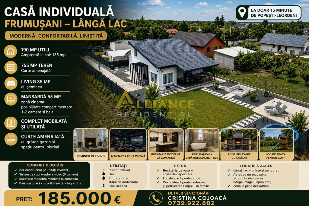 Casa Individuala Frumusani 755 mp Complet Mobilata si Utilat