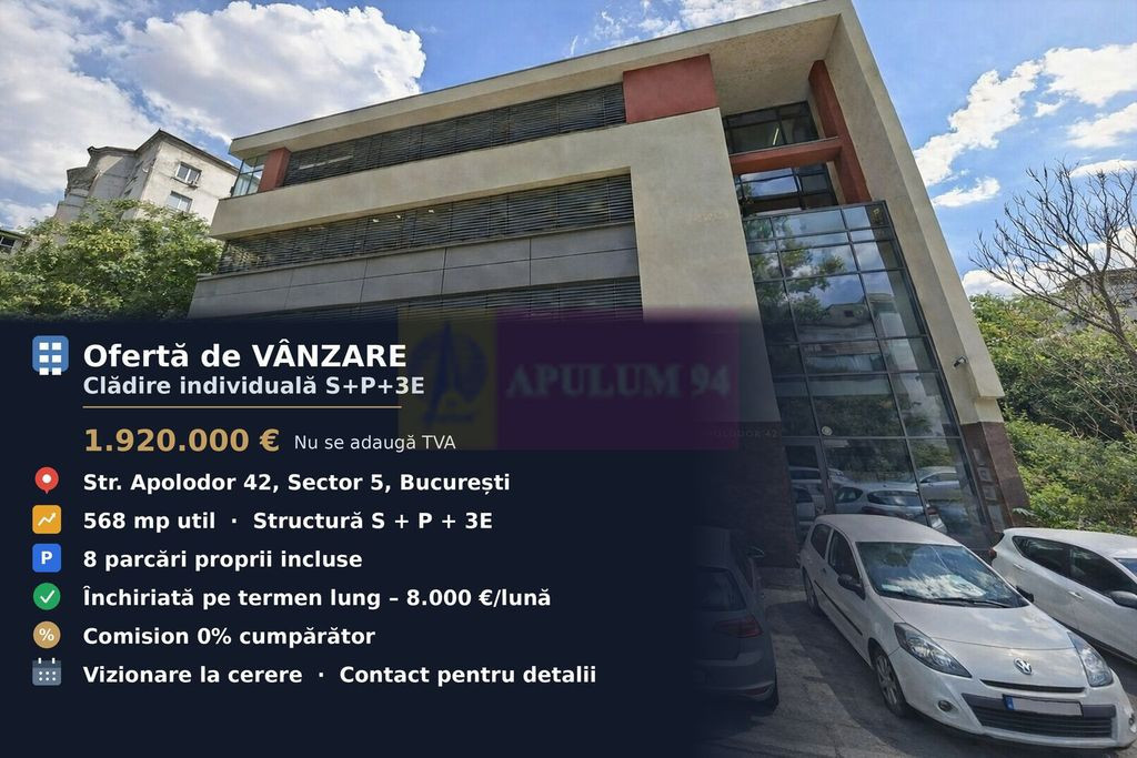 Clădire individuală S+P+3E, zona Parlament | Închiriat...