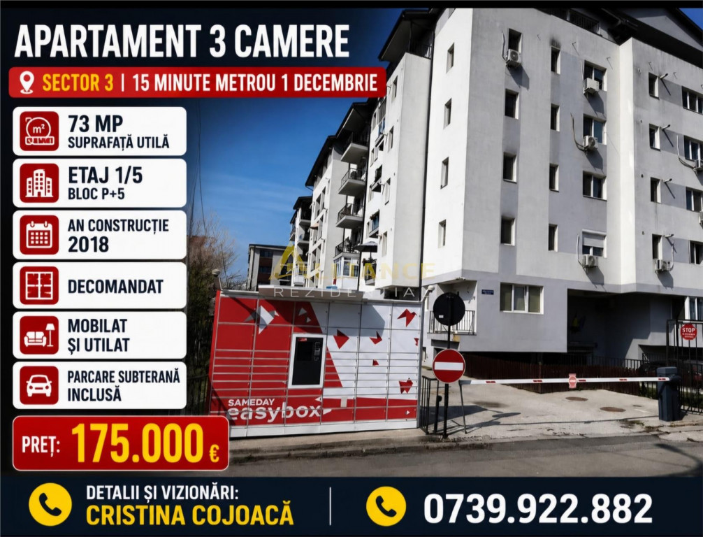 Apartament 3 camere | Drumul Gura Siriului | Parcare subtera