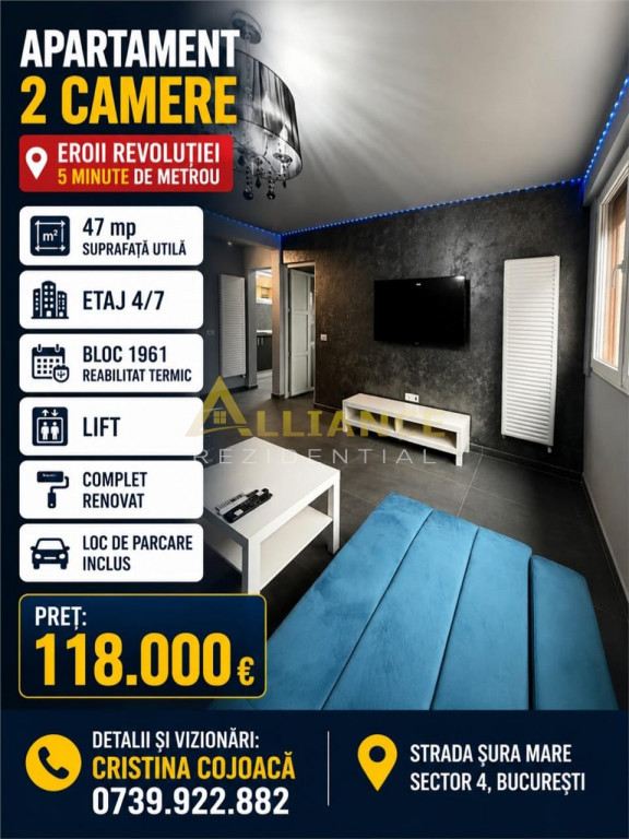 Apartament 2 camere gata de mutare Aparatorii Patriei
