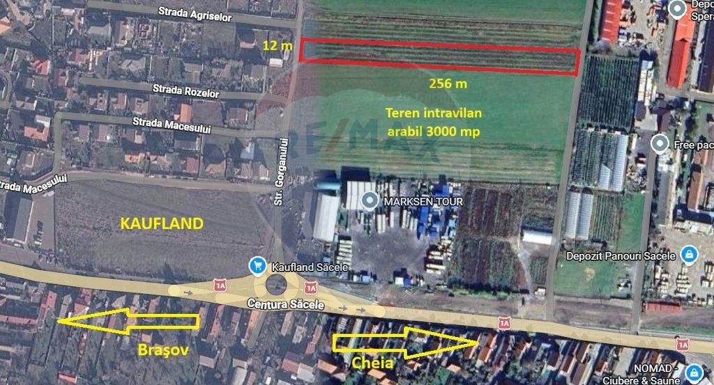 Teren intravilan, 3000 mp, lângă Kaufland Săcele