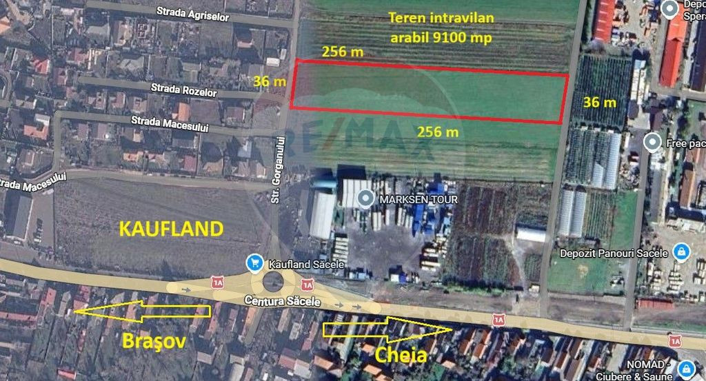 Teren intravilan, 9100 mp, lângă Kaufland Săcele