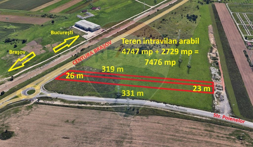 Teren intravilan, 2729 mp, Centura Braşov