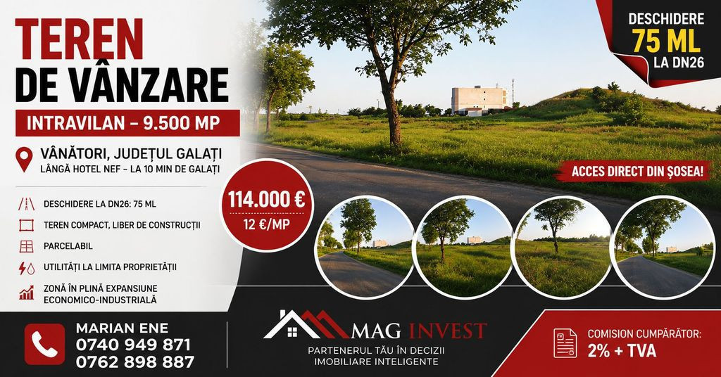 Vânzare teren intravilan – 9.500 mp, DN26 -Padurea Gar...